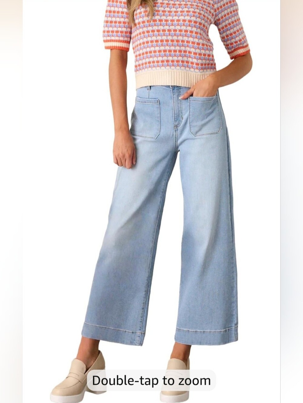 Hi-waisted Cropped Flared Jeans